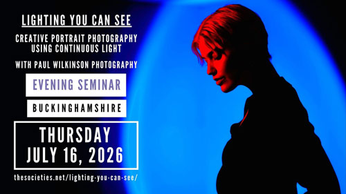Lighting You Can See: Creative Portrait Photography Using Continuous Light (Evening Seminar) with Paul Wilkinson Photography